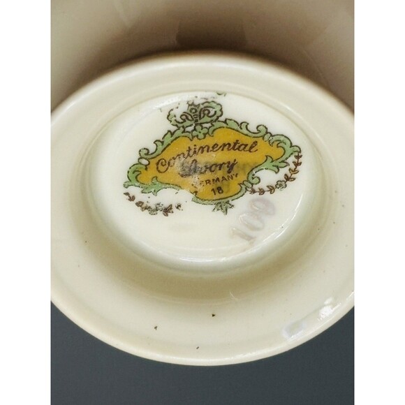 Vintage Demitasse Cup Continental Ivory Germany Pink Roses Gold Trim Off-white - Picture 2 of 10